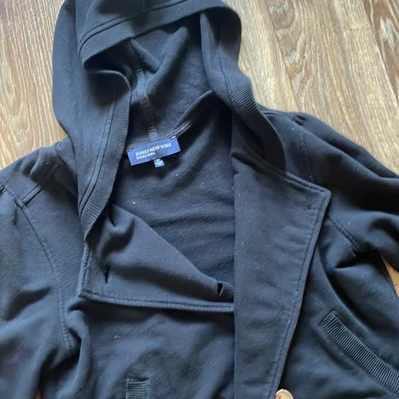 Three Quarter Sleeve Double Breasted Hoodie - Picture 2 of 3